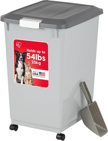 USA Dog Food Storage Container, Up to 54 lbs, Gray/Dark Gray