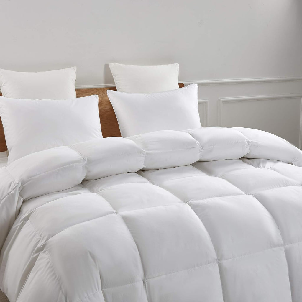 Goose Feather Down Fiber Cotton Comforter Queen - 100% Cotton Duvet Insert