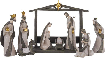 Silent Night Holy Family Nativity Set - Manger Scene (10-Piece)