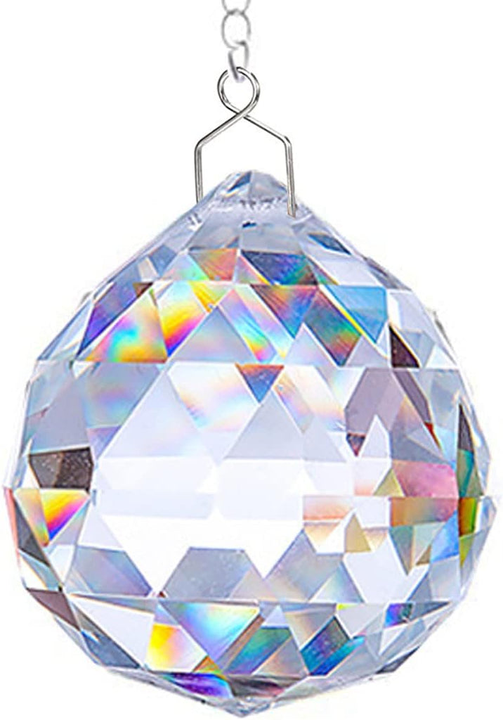 12 PCS Clear Crystal Glass Prism Suncatcher, Christmas Balls Ornaments, Rainbow Pendants Maker