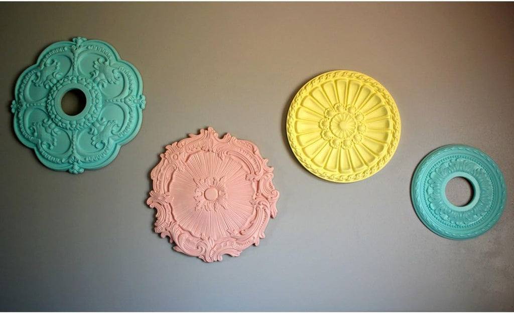 16 3/4"OD x 3 1/2"ID x 1 3/8"P Plymouth Ceiling Medallion, Fits Canopies up to 3-1/2", 2 Piece