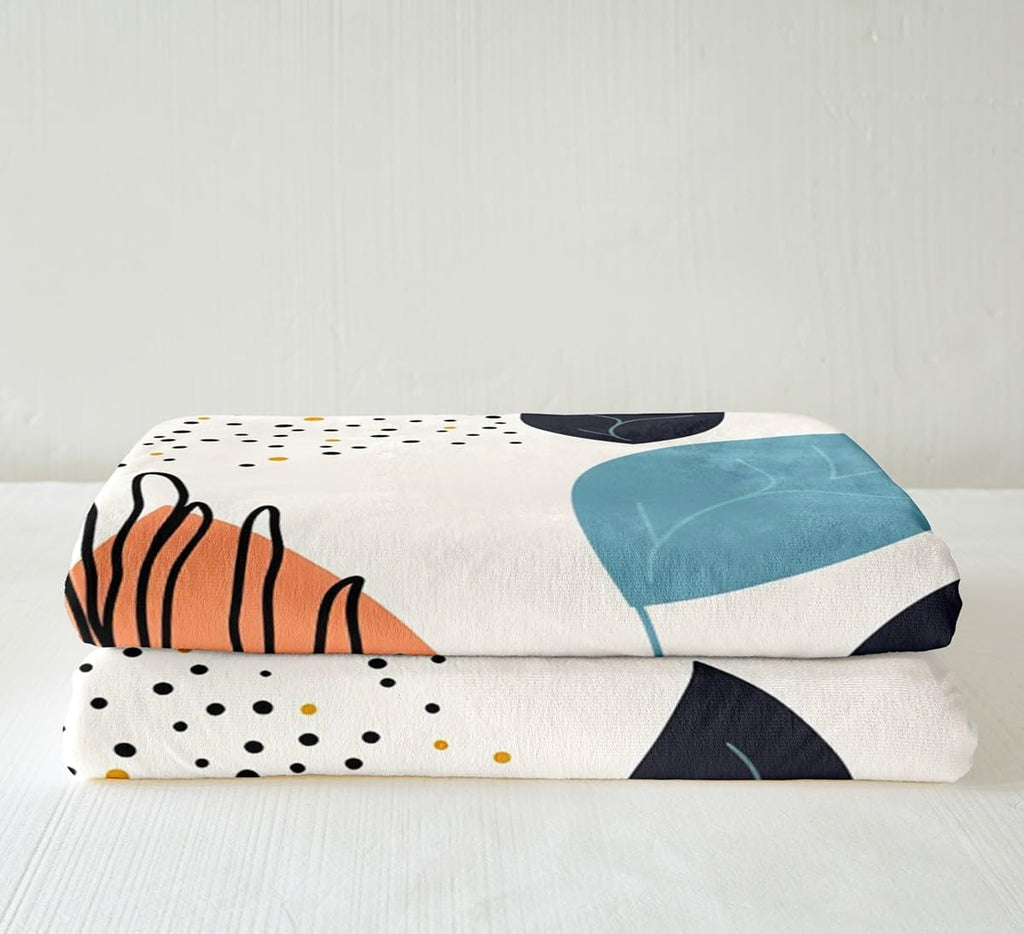 Polka Dot Printing Blankets,Abstract Palm Leaf Throw Blanket for Kids Girls Women Teens Room Decor,Modern Art Fleece