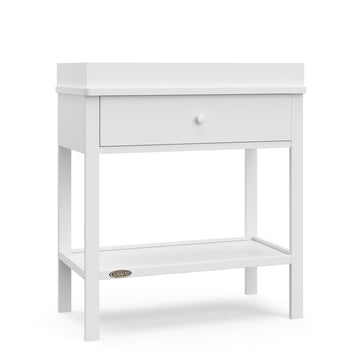 Storage Baby Changing Table, White | GREENGUARD Gold Certified, Changing Table with Drawer, Changing Table Topper