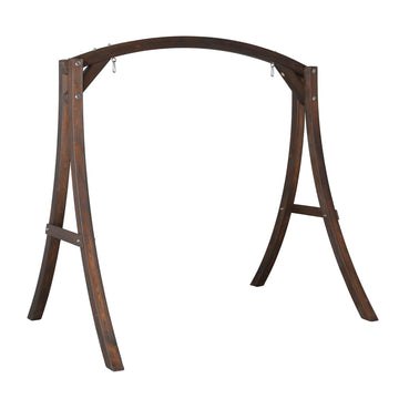 6.7FT Wooden Porch Swing Frame, 1000-lb A-Frame Stand, Rustic