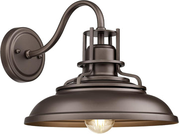 Outdoor Barn Light Fixture, 12" Oil Rubbed Bronze Exterior Lighting Fixtures, Vintage Farmhouse Outdoor Light Fixture
