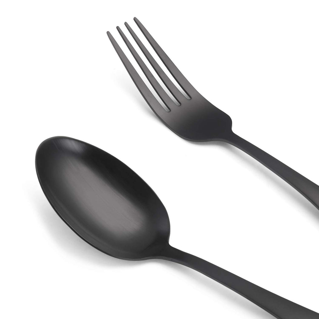 Matte Black Silverware Set, Satin Finish 20-Piece Stainless Steel Flatware set, Tableware Cutlery Set Service for 4