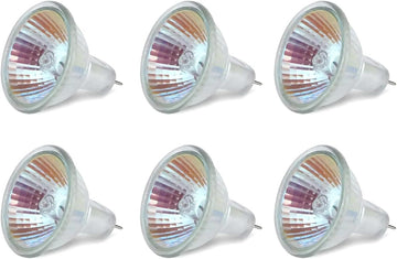 MR16 50W 12V Halogen Bulbs 6-Pack, Low Voltage Dimmable GU5.3 Base, for Low Voltage Landscape, Track & Display