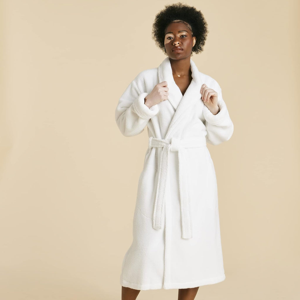 Luxury Cotton Bath Robe, OEKO-TEX Certified, Plush & Machine Washable - Premium Turkish Plush Robes