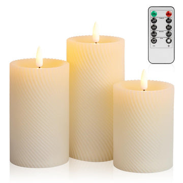 Flickering Flameless Candle with Remote, Real Wax Battery Operated Candles