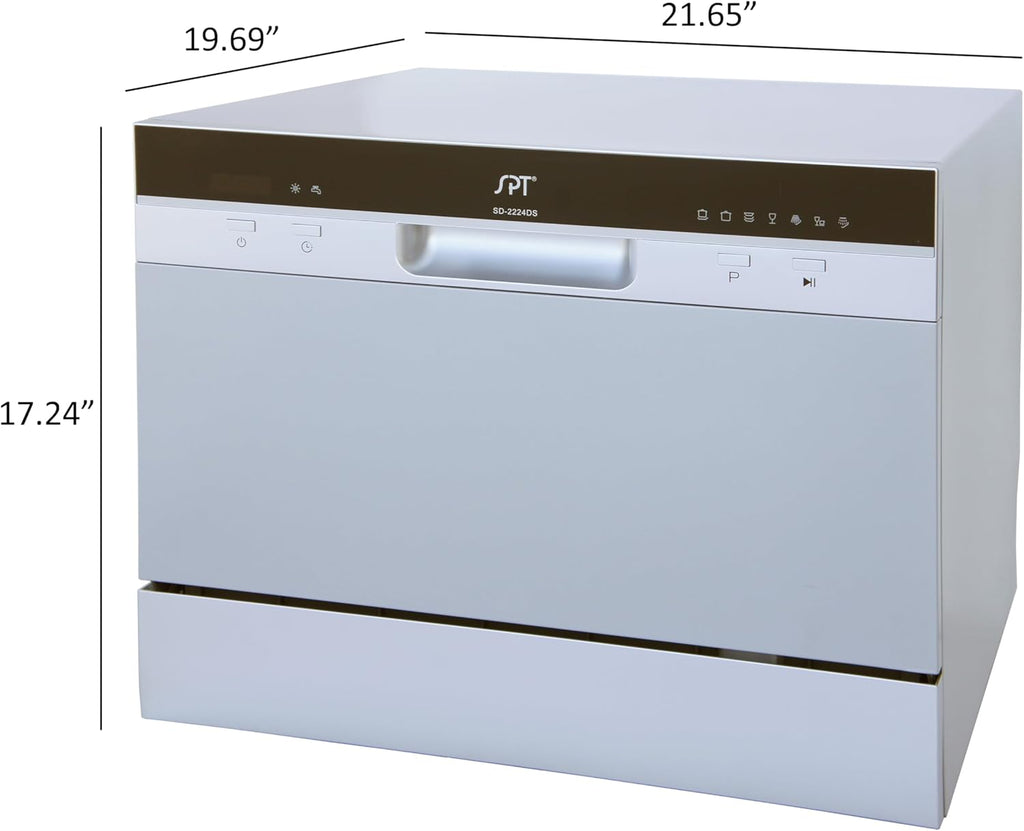 SD-2224DSB: Countertop Dishwasher with Delay Start & LED - Silver