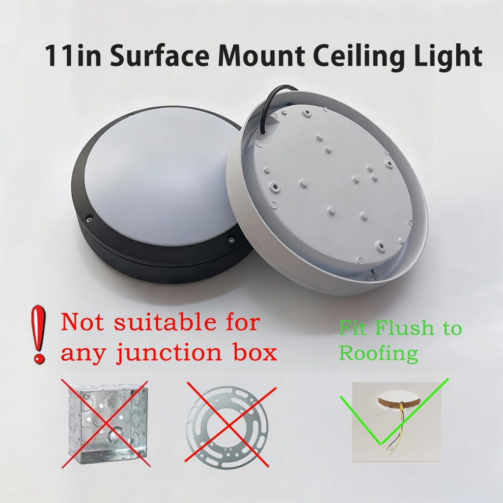 Flush Mount Ceiling Light, Die-Cast Aluminium Fully Sealed Moisture Resistant Light