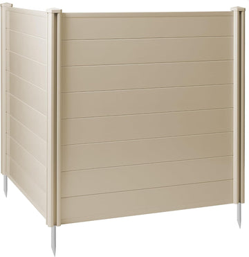 48" x 48" Privacy Screen - Outdoor Vinyl Fence Panel Enclosure for AC/Trash Bins/Pool Equipment - Tan