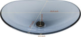Vessel Sink Bathroom Sinks Tempered Glass Art Basin 20.8"x13.7" Oval Bowl Above Counter with Faucet and Pop-Up Drain