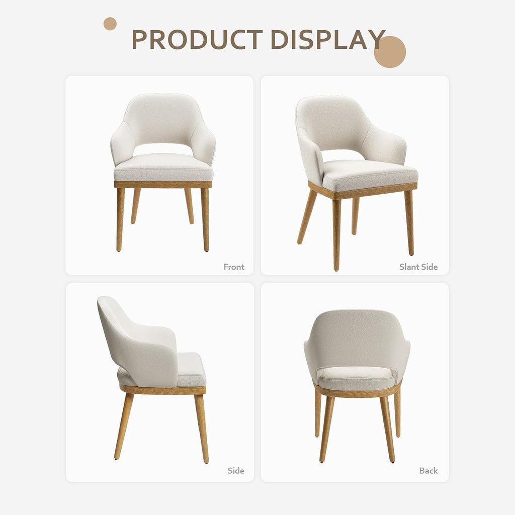Wooden Dining Chairs Set of 2, Modern Fabric Upholstered Dining Room Chair, Kitchen Side Chairs, Farmhouse Dinner