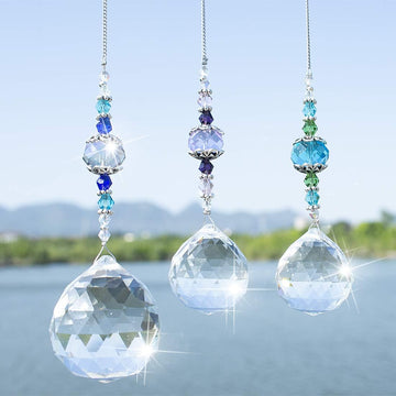 3 Pcs Clear Crystal Ball Prism Suncatcher Rainbow Maker Window Decor - Clear Crystal Ball Prism Suncatcher Rainbow