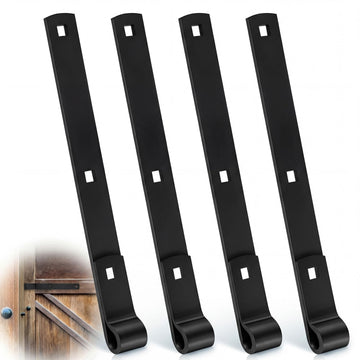 4 Pack 12" Zinc Strap Hinge Heavy Duty for Gate, Barn, Shed, Black