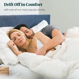 Feathers & Down Comforter, Organic Duvet Insert, 100% Cotton Shell, Ethically-sourced Feathers and D