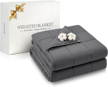 Cooling Weighted Blanket for Adults (5lbs, 41"x60") Heavy Blanket with Premium Glass, Queen Perfect for 190-210 lbs