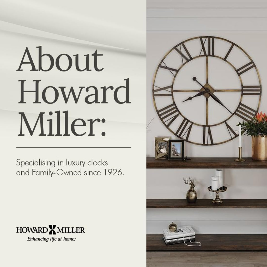 Seeley Mantel Clock - Antique Tabletop Clock with Quartz Movement, Bent Iron Frame, Industrial Style