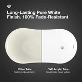 Isaac 58 in. Seamless White Acrylic Freestanding Slipper Bathtub