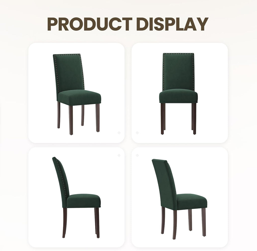 Green Velvet Dining Chairs Set of 4