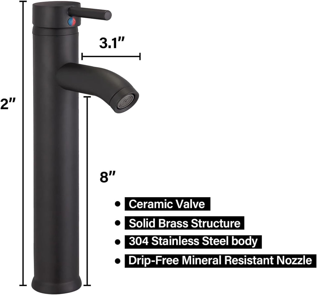 Bathroom Vessel Sink Combo with Faucet and Pop-up Drain