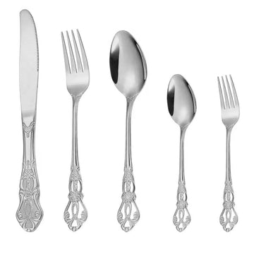 Silverware Set for 2, 10 Pieces Stainless Steel Flatware Set, Cutlery Tableware Set, Kitchen Utensils Set Include