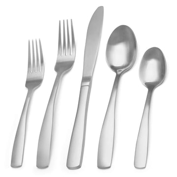 Matte Silverware Set, 20-Piece Stainless Steel Flatware Set, Kitchen Utensil Set Service for 4, Tableware Cutlery Set