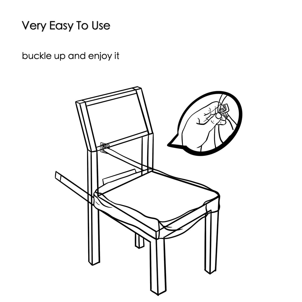 4 Pack Plastic Dining Chair seat Covers/slipcovers with Adjustable Belt Strap (20'' W x 17''D x 4''H)