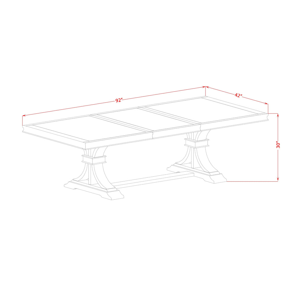 By - LET-AWA-TP - A Wooden Dining Table with Removable Rectangular Tabletop - Antique Walnut Finish