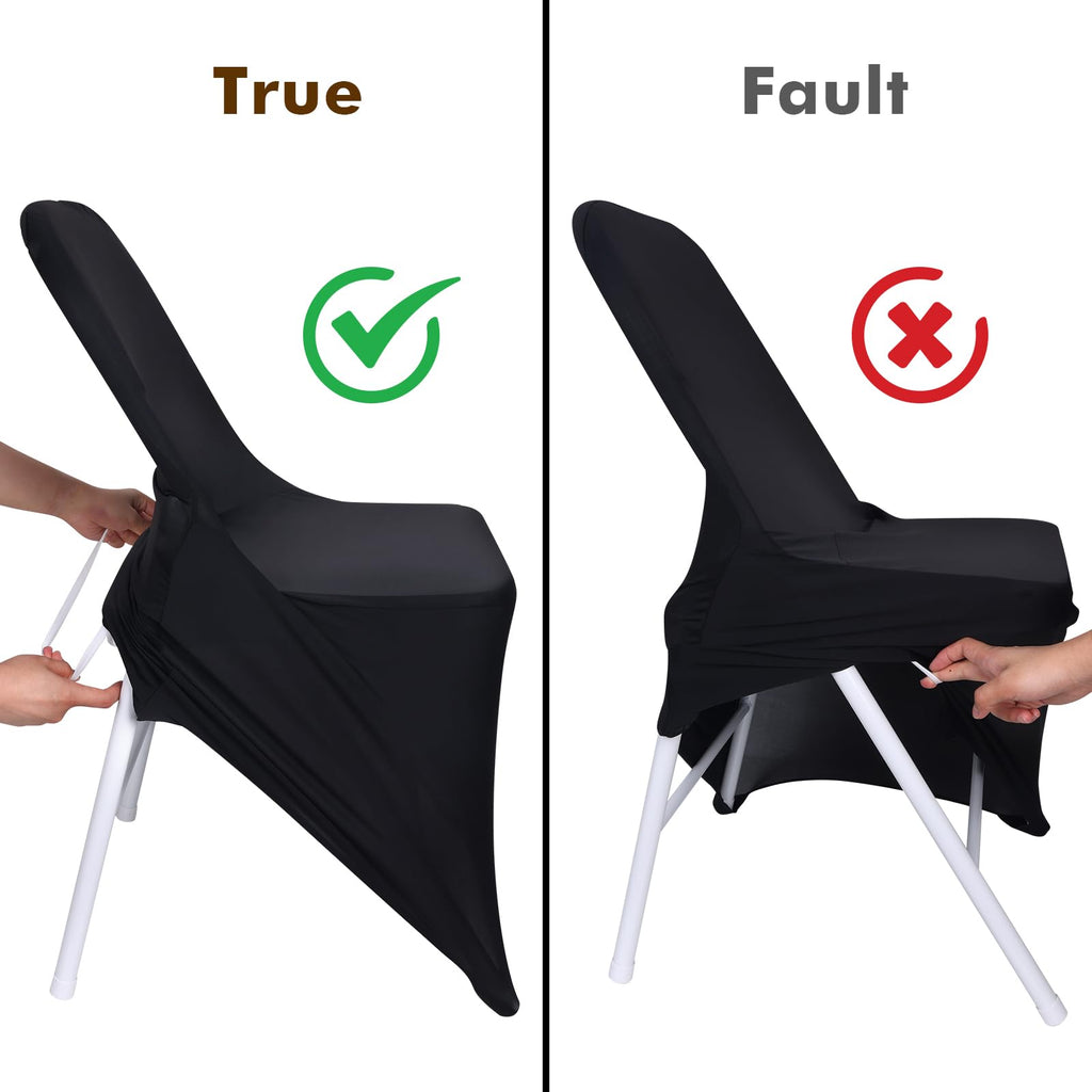 36 Pcs Black Folding Chair Covers Spandex Stretch Slipcover