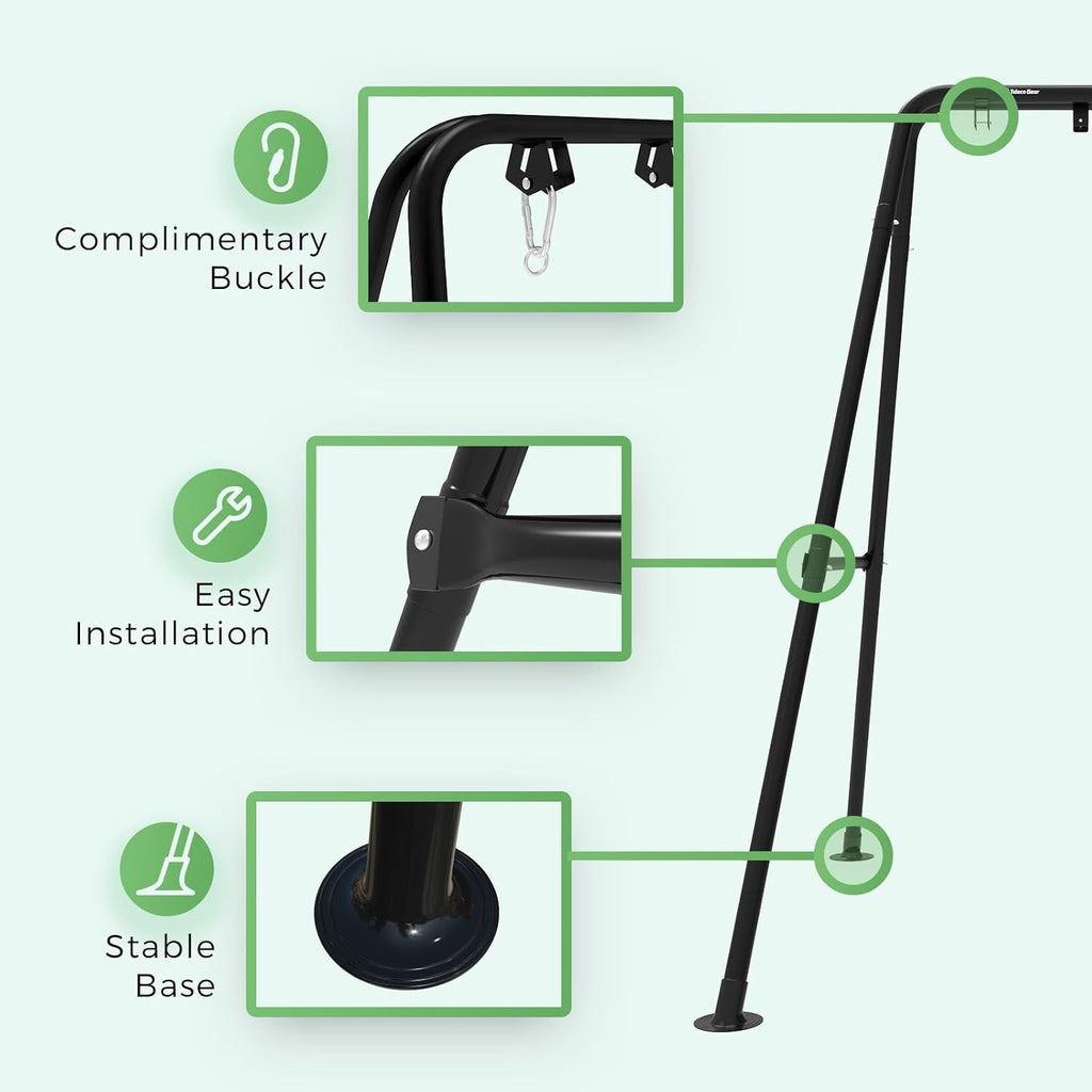 Hammock Chair Stand Heavy-Duty 300LBS Swing Stand | A-Frame, Powder-Coated Steel, Hammock Stand for Outdoor Indoor