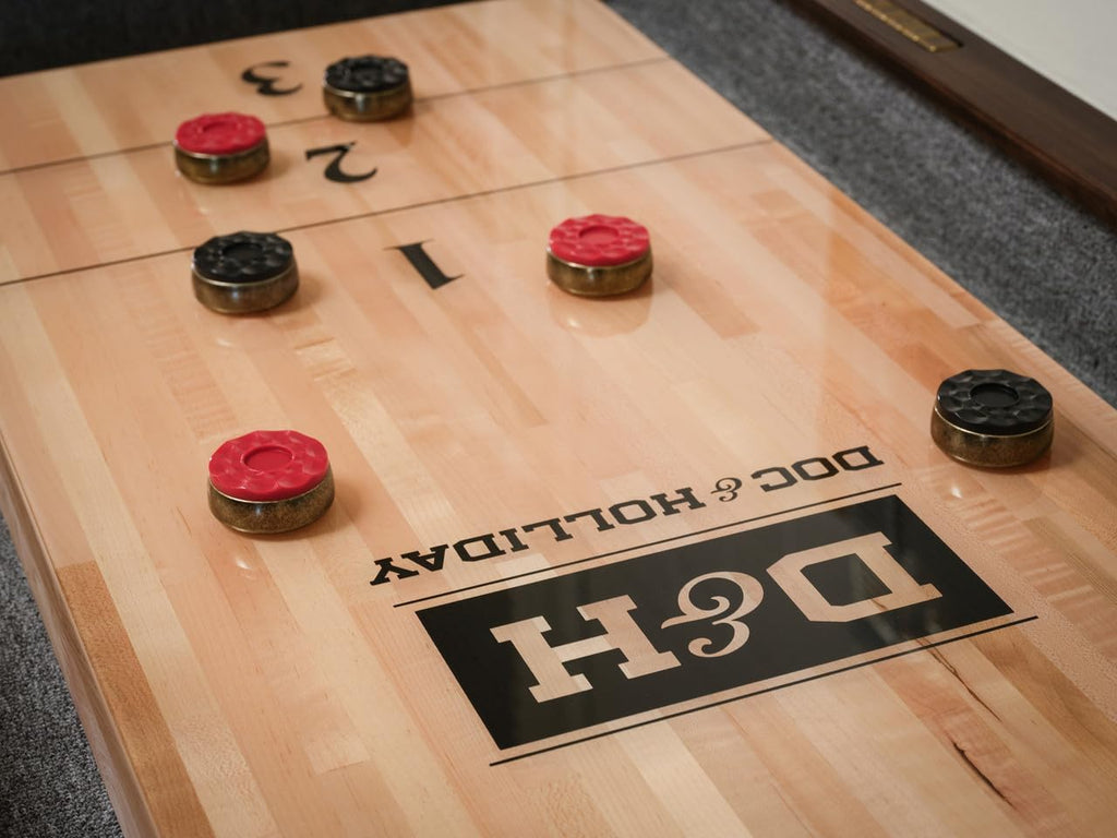 Shuffleboard Table (12FT,Natural Walnut and Antique Coffee)
