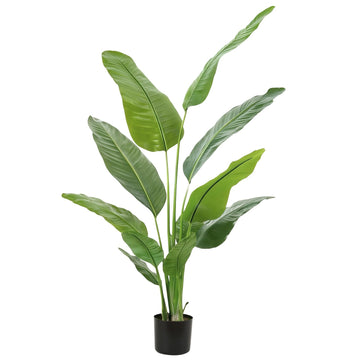 6FT Artificial Bird of Paradise Plant, Faux Artificial Trees, Tall Fake Realistic Tree, 11 Trunks Silk Leaf Plant