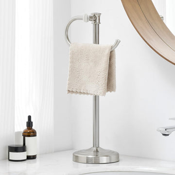 Stand Hand Towel Holder, Countertop Towel Bar, Brushed Nickel