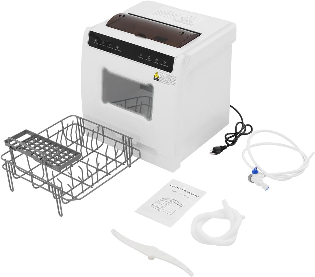 Portable Countertop Dishwasher, 1100W Mini Dishwasher, 360° Spraying Cleaning, 110V Table Top Dishwashers for Homes
