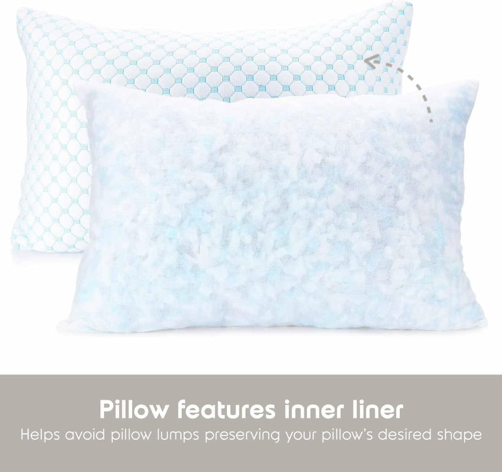 Cooling Body Pillow for Sleeping 1 Pack, Luxury Shredded Memory Foam Body Pillows, Adjustable Cold Gel Pillows for
