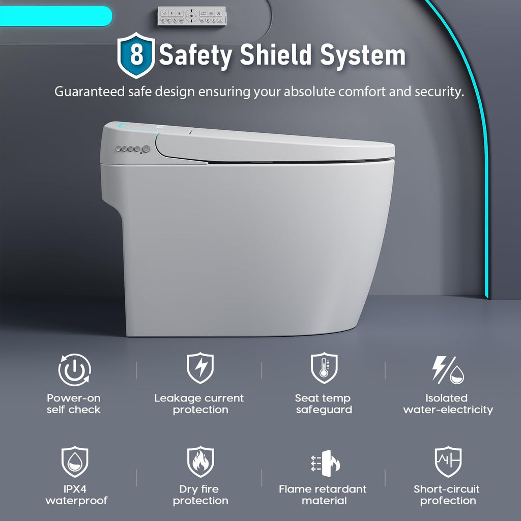 Smart Toilet Auto Flush: Elongated Heated Seat Tankless Toilet