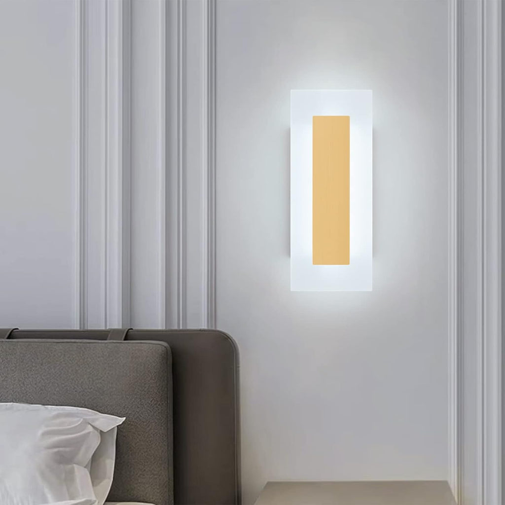 Modern LED Acrylic Gold Wall Sconce White Light 6000K for Bedroom Corridor Stairs Bathroom Indoor Lighting Fixture