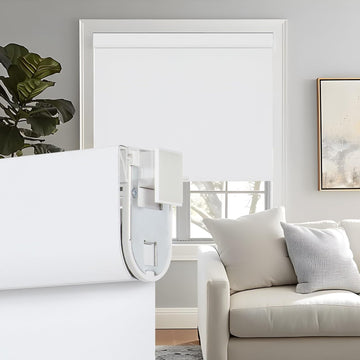 No Drill No Tools 100% Blackout Window Blinds, Free-Stop Cordless Roller Blinds for Windows, UV Protection Thermal