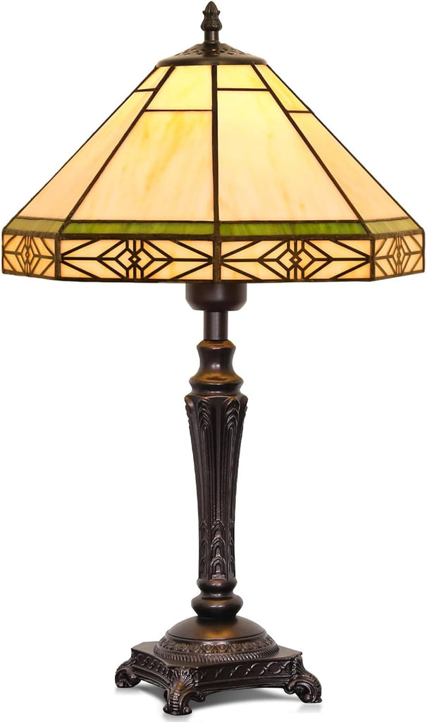 Table Lamp with Stained Glass Shade, Vintage Style Desk Lamp