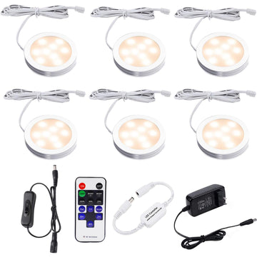 Dimmable LED Under Cabinet Lighting, Counter Showcase Kitchen Lighting Fixtures with 12V Plug in adapter and Dimmable