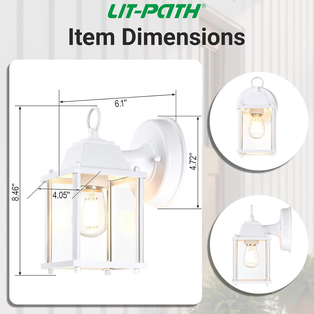 Outdoor Wall Lantern, Wall Sconce as Porch Lighting Fixture, E26 Base, Aluminum Housing Plus Glass