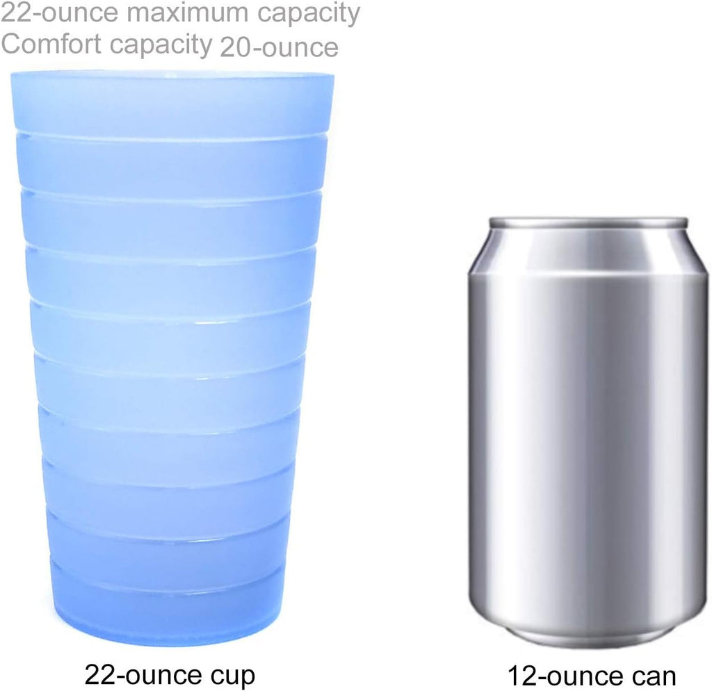 Mixed Drinkware 22-ounce Plastic Tumblers/Drinking Glasses/Party Cups/Iced Tea Glasses, Set of 12 Multicolor |