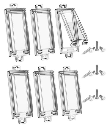 Childproof Rocker Light Switch Guard, Clear, 6 Pack