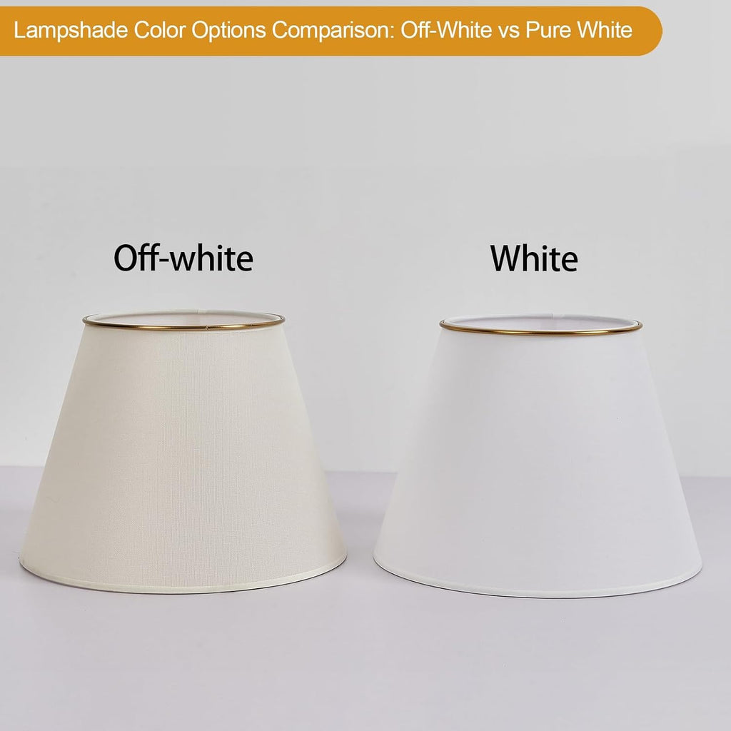 Modern Pendant Light Fixtures with 12" White Linen Fabric Shade, Adjustable Hanging Light Fixture,Drum Gold Vintage