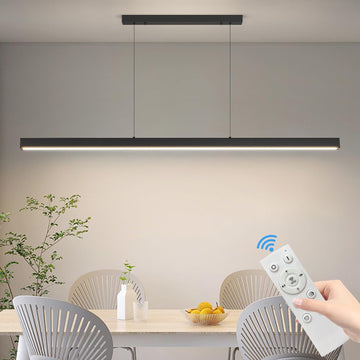 LED Linear Pendant Light, 31IN Ceiling Chandlier Light Fixtures Hanging with Remote Control 3000k-6500K Adjustable