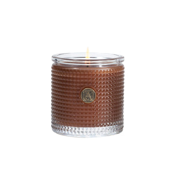 Cinnamon Cider Textured Glass Candle 6oz - Decorative Home Fragrance Aromatherapy Long Lasting Room Air Freshener