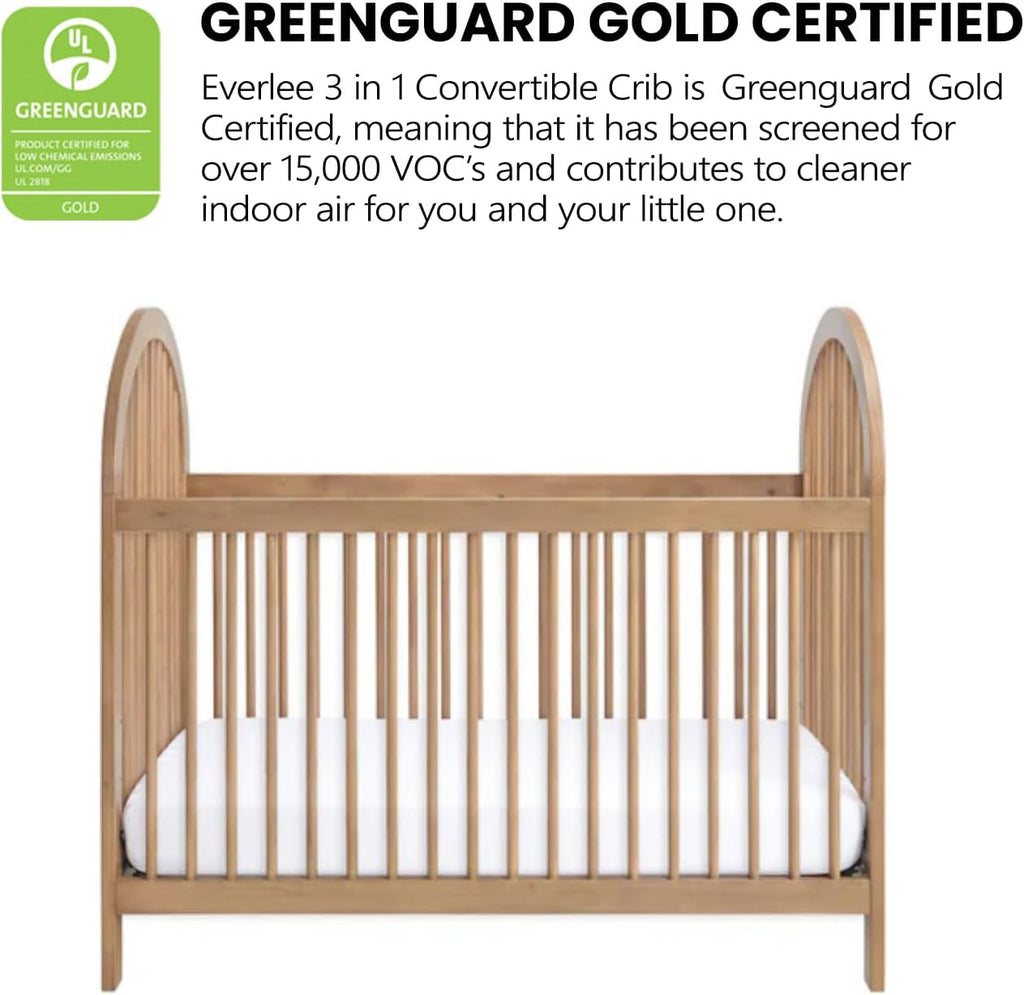 Everlee Convertible Island Crib, Honey Wood