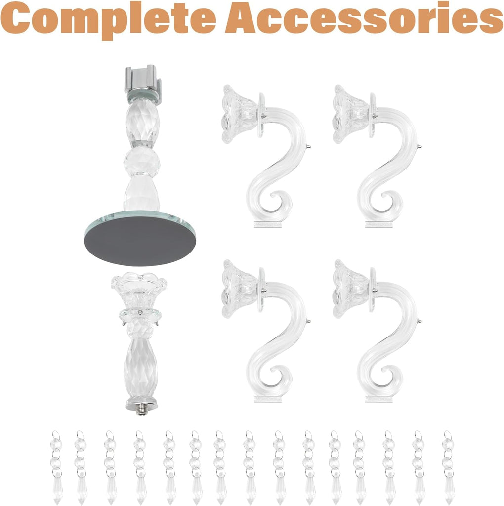5 Arm Crystal Candle Holder Modern Clear Candlestick Holders Vintage Candelabra Centerpieces for Tables Candle